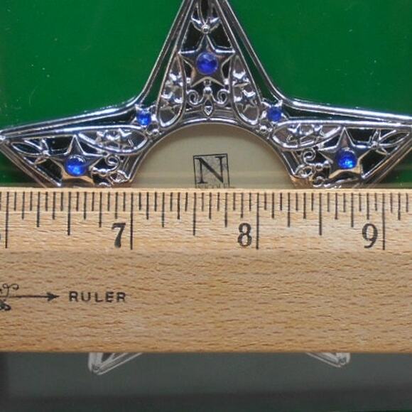 Silver Star Picture Frame Christmas Ornament NOB Nicole Frames - Picture 2 of 4